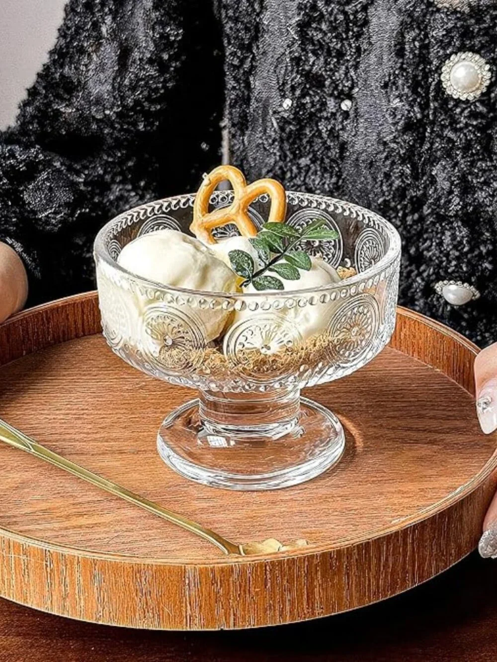 Ice Cream Cups, Glass Dessert Bowls Set of 5